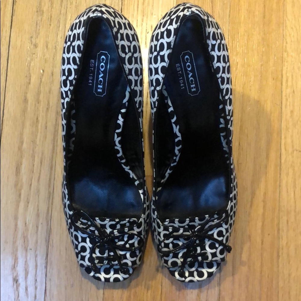 Coach peep toe platform heels